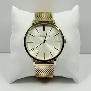 Michael Kors Auden MK7150 White Dial Gold Tone Mesh Bracelet Women’s Watch